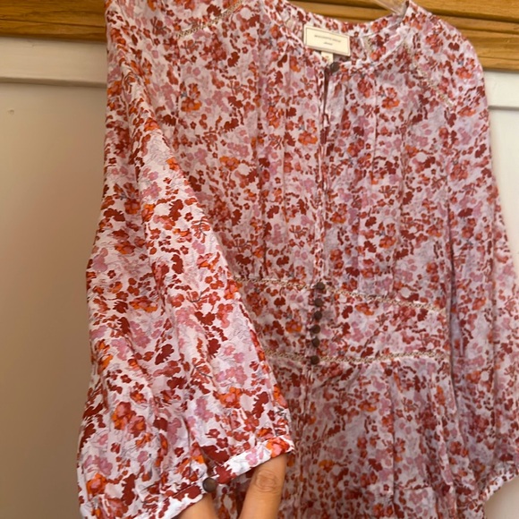 Anthropologie Moulinette Sours Red Floral Cotton/Silk
Amelie Blouse - Picture 12 of 15